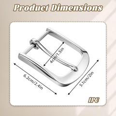 1.5(40mm) Belt Buckles Replacement Heavy Duty Stainless Steel Single Prong Squa