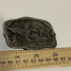 Belt Buckle Brass Works Vintage 1987 Collectible Metal Ducks USA Made *Blemish