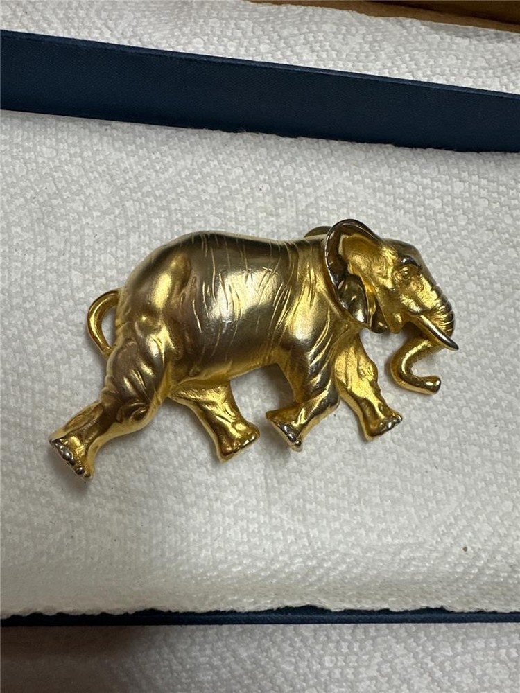 Vintage Golden Elephant Belt Buckle