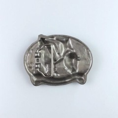 Black Enamel Rodeo Steer Wrestling Western Belt Buckle Boucle de Ceinture