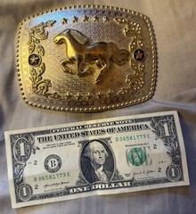 Rock Bull Ride Rodeo Long Huge Big Cowboy Texas Western Shine Belt Buckle Horse
