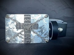 “Marked by the Cross” Belt Buckle Gothic Industrial Cross OOAK Darren McNeese
