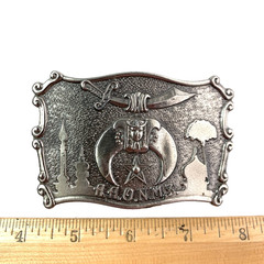 Vintage 1981 Masonic Ancient Arabic Order of the Nobles Metal Belt Buckle