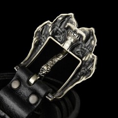 German silver belt buckle Wolf&rsquo;s Paw, wolf paw with claws, beast claws buckle