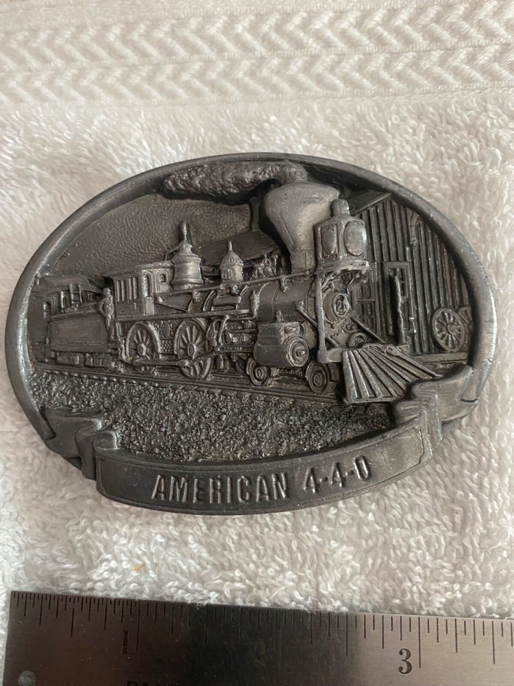 American 4-4-0 Train Metal Belt Buckle 1987 C & J CJ1440 Railroad
