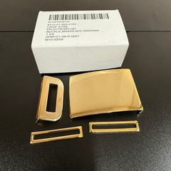 US Military Brass Belt Buckle Set Brass No Insignia NSN 8315-01-503-2104