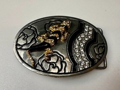 Gecko Lizard Salamander Multi Colored Jeweled Unique Animal Theme Belt Buckle