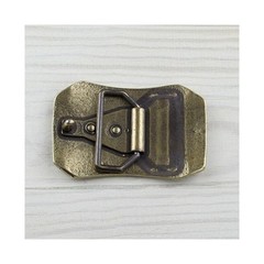 Vintage Yellow Textured Belt Buckle – Rustic Metal Buckle