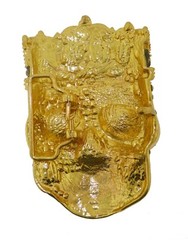Skull Belt Buckle Gold Metal Pirate Sign Halloween Party Costume Men Bling Style