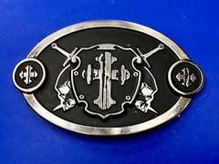 Swords & Cross Knight Shield Gothic Punk Rider Chrome Brand Belt Buckle #6216