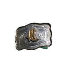 Western Style Men&rsquo;s Belt Buckle Silver Gold Cowboy Boots