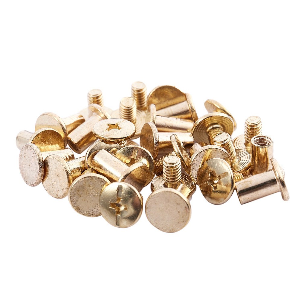 15pcs 5mmx8mm brass plated binding Chicago screw for wallet gu1992
