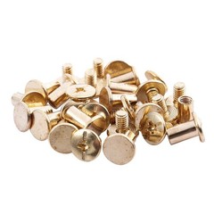 15pcs 5mmx8mm brass plated binding Chicago screw for wallet gu1992