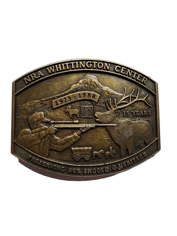 Vintage NRA Whittington Center 1973-1988 15Yr Belt Buckle USA Shooting Hunting