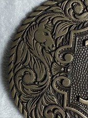 Award Design Medals Vintage Solid Brass Initial D Western Belt Buckle