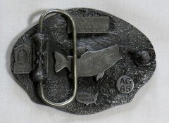 Fishing Vintage Belt Buckle 1991 Arroyo Grande Nature Wilderness USA Made