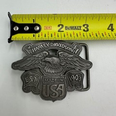 Harley Davidson Eagle Made in USA Belt Buckle Vintage Pewter Moto
