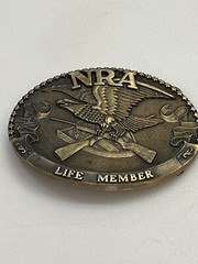 NRA LIFE MEMBER 1985 COLLECTOR&rsquo;S EDIT. SOLID BRASS BUCKLE ~ THE NORMAN FOUNDRY