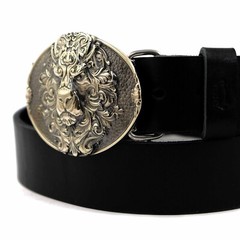 King Lion German silver belt buckle, Animal head, handmade lion belt buckle