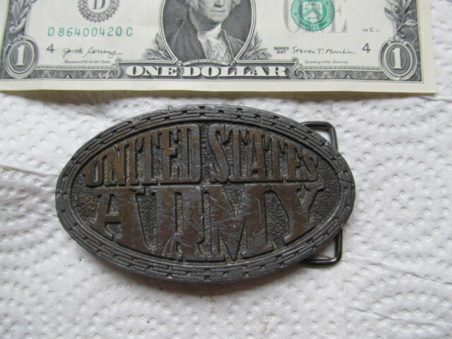 Scarce Vintage Oval 3-Dimensional US ARMY BELT BUCKLE, GIFT