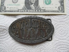 Scarce Vintage Oval 3-Dimensional US ARMY BELT BUCKLE, GIFT