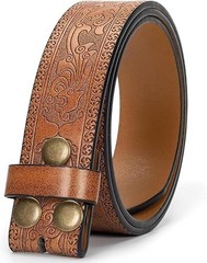 UTOWO Men Women Retro Belt Strap 47&Prime;Belt for 36&Prime;-40&Prime; waist, Lightbrown Strape