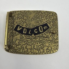 Volcom Gold Black Metal Interchangeable Belt Buckle Logo Antique Finish