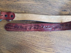Siskiyou Pewter Deer Buckle Schmidt Leather Belt USA Wildlife Hunting Rustic 42&Prime;