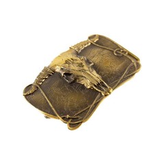 Cowboys Trophy brass buckle, Buffalo Skull, Texas Longhorn Cattle Skull, Ranch