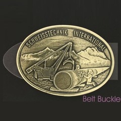 Vintage Belt Buckle Welding Technology International in Dark Silver