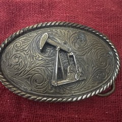 Vintage 1980 Great American Buckle Co. Oil Derrick Belt Buckle Serial #291