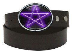 Gothic Pentagram Belt Buckle Occult Pentacle Horror Halloween Accessory