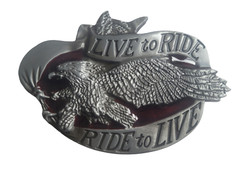Silver Finish Biker Belt Buckle – Western Biker Belt Buckle Live to Ride