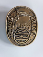 National Rifle Association Golden Eagles Belt Buckle Brass Shooting Hunting NRA