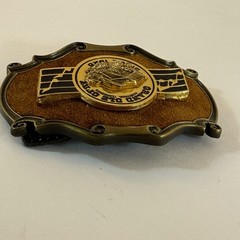 RainTree Grand Ole Opry Metal Brushed Suede Western Belt Buckle 3.75 Inch 1970’s