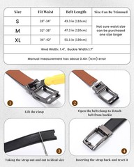 AWAYTR Ratchet Dress Belt for Men – Fit Waist: 36&Prime;-42&Prime;, Gunmetal Buckle-black