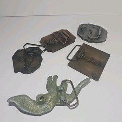 Truckers Belt Buckle Retro Hipster Hunter Cowboy Very Rare Set Of 5