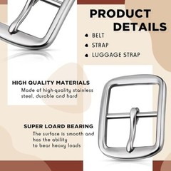 2 Pieces Stainless Steel Square Belt Buckles 1.5 Inches Wide Heavy Duty Belt …