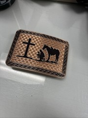 Top Notch Accessories Rose Gold Praying Cowboy Design Western Belt Buckle Used