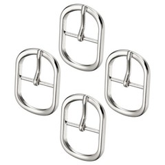 0.94&Prime; Single Prong Belt Buckle Silver DIY Oval Center Bar Buckle , 4Pcs
