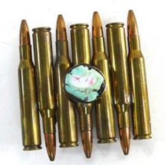 Novelty empty cartridges bullet shell casing belt buckle turquoise stone .270