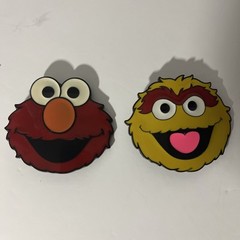 2Sesame Street Buckles Oscar the Grouch &Elmo Belt Buckle Metal 3.5×3&Prime; See Pics