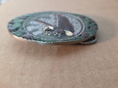 Vtg Enamel Bald Eagle In Flight Retro Belt Buckle Merica