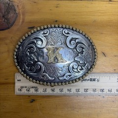 Nocona Western Oval Initial « K » Belt Buckle – Style 37072-K