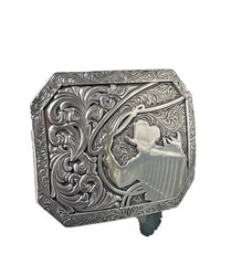 Nocona Mens Belt Buckle 3.75 x 2 in Cowboy Roper Western Rodeo Silver 1.5
