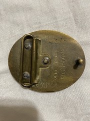 Vintage Solid Brass Capricorn Zodiac Oval Clip Belt Buckle Gold Fits 1.5&Prime;