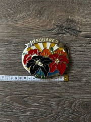 Vintage Dsquared2 big metal buckle with floral for Belt western Y2K 2000s Hawaii