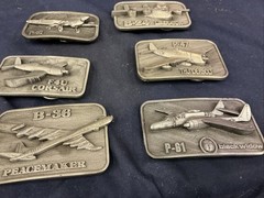 Vintage Buckle Connection Belt Buckles Military Aircraft Lot Of 6 WW2 Planes