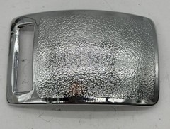 Vintage Silver Tone Hammer Rectangle Belt Buckle Textured Minimalist