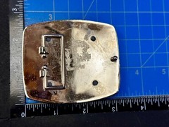 Custom Initial Block Letter I Silver Tone Outlined Reflective Retro Belt Buckle